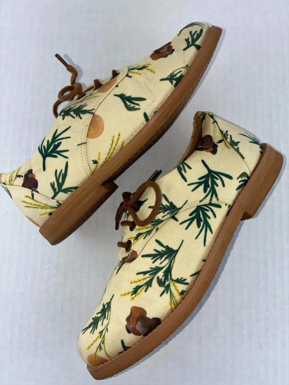Insecta Aries Oxford Shoes Sz 7 Floral Canvas Vegan Comfort Cottagecore - Picture 2 of 10